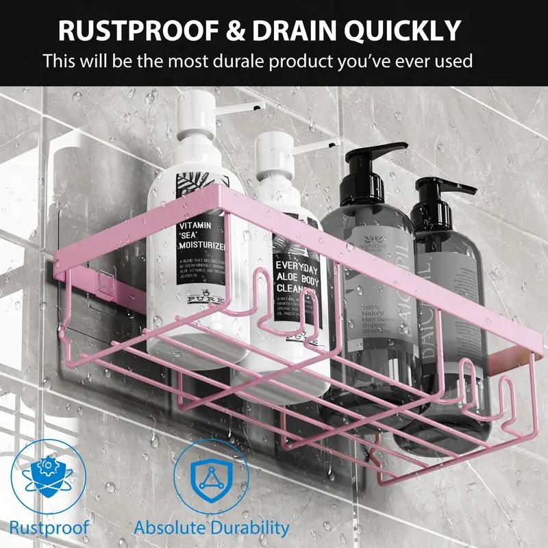 Modern Adhesive Wall-Mounted Corner Shower Organizer Shelves 5-Pack - Rust-Resistant, No-Drill, Durable Bathroom Storage for Shampoo, Soap | Modern, Multi-Piece, Piece Set Shower Accessories for Apartments, Kitchens, Modern Shower Accessories, Multi-Piece