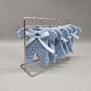 Baby Blue Mini Crochet Party Favors Tiny Onesies! - Mini Crochet Party Gifts - Set of 6