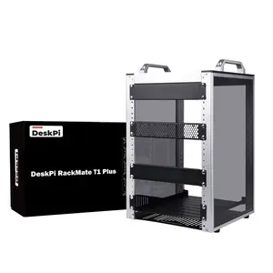 52Pi 8U Server Rack Cabinet, DeskPi RackMate T1 Plus,10 inch Network Rack for Servers, Network, A/V Equipment, 10.23inch/260mm Depth (Silver)