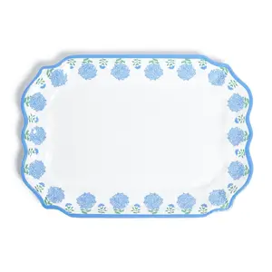 Blue Hydrangea Platter Tray - 18-1/2-in