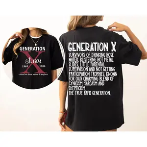 Custom Year Red X Gen X Shirt, 1965-1980 2 Side Raised On Hose Water Neglect Gen X T-shirt