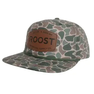 Roost Old School Camo Leather Patch Hat (RH-R-53)