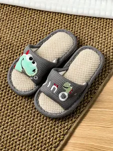 Kids Non-Slip Slippers, Cute Cartoon Design, Soft Barefoot Shoes, Comfortable & Stylish, Indoor Outdoor Durable Slipper for Boys Girls