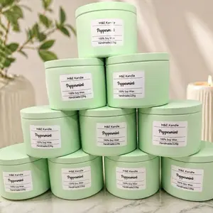 Peppermint Scented Candle - Refreshing and Invigorating Scent with Sweet and Minty Notes - Decorative Candle for Focus and Relaxation - Ornaments