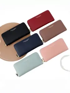 Classic Cross Pattern Long Zip Wallet for Women, High-End Large Capacity Handbag, Multi-Card Slot Phone Bag, Minimalist Soft Leather