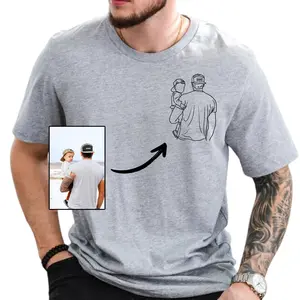 Comfort Colors Custom Photo Shirt For Dad, Fathers Day Gifts, Personalized Dad Portrait Shirt, Dad Birthday Gifts, Gift for Husband