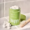 Huppy Peppermint Toothpaste Tablets, Fluoride Free, Plastic Free with 10% Hydroxyapatite, Whitening + Remineralizing, Travel Friendly, Refillable Tin + 62 Tablets
