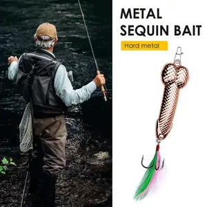 2pcs Funny Fishing Bass Lure Fishing Gifts For Men Metal Glitter Fishing Hook With Feathers Suitable For Freshwater And Saltwater Funny Fishing Lures Christmas Gifts For Fishing Lovers