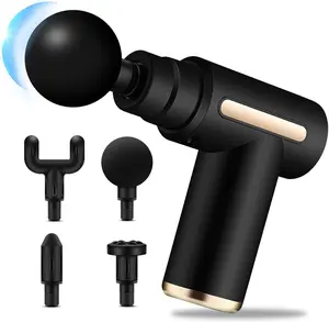 Massage Gun Deep Tissue-Mini Portable Massage Gun for Athletes, Handheld Muscle Massage Gun with 4 Massage Heads,6 Adjustable Speeds，for Pain Relief，Back, Neck, Body