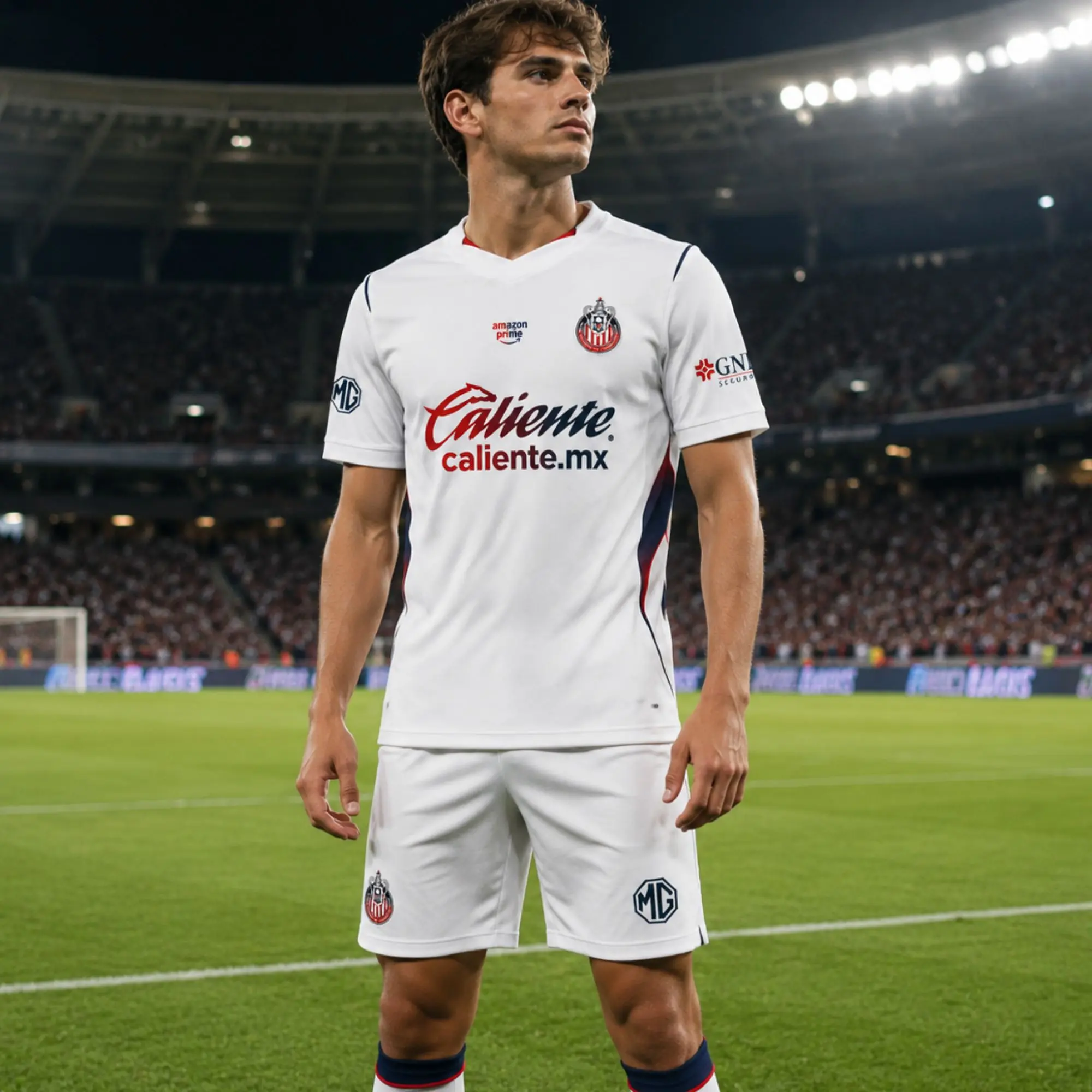 Men's White Chivas Home Soccer Shirt 2026-27, Quick-Dry Short Sleeve Soccer Jersey, Breathable Game Day Sports Top, Liga MX Fan Gear, Gift for Him