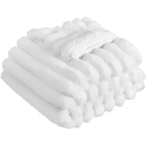 VEVOR Fleece Throw Blanket, 50x 60 Inches/ 1270x 1524 mm, Flannel Fleece Cozy Throw Blankets, Cute Small Fuzzy Throws, Lightweight Super Soft Bed Blanket, Ideal for Couch, Sofa, Bedroom, WhiteVEVOR Super Brand Day