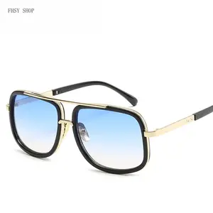 FHSY SHOP Retro Aviator Sunglasses UV400 Protection Gradient Blue Lens for Men Business Trips, Driving, and Everyday Outdoor Activities polarized glasses
