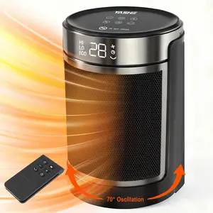 OSTBA 1500W Space Heater with Thermostat & ECO Mode, 70° Oscillation, Remote, 24H Timer, Safety & Child Lock for Indoor Use
