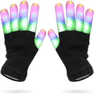 Luwint LED Colorful Flashing Finger Lighting Gloves, Glow Rave Cool Toys for Adult Teens DreamsEden