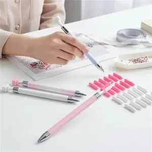 Diamond Brush Set with Sticky Pen and 2 Replaceable Wax Heads, DIY Craft Diamond Painting Tool Kit for Home School Office, Diamond Painting Kits, Diamond Art Tools