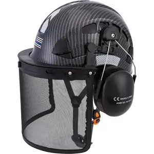 Forestry Helmet with Face Shield and Ear Muffs Safety Helmet Chainsaw Garden Tree Cutting Logging Work Arborist Hard Hat