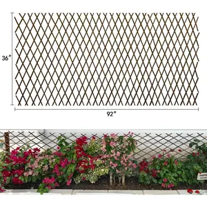 Expandable Garden Trellis  Support Willow Lattice Fence Panel for Climbing  Vine Ivy Rose Cucumbers Clematis 36X92 Inch