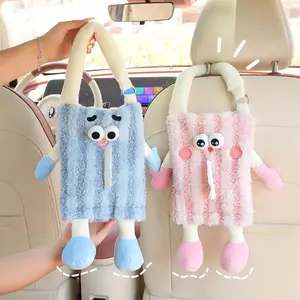 Cute Car Tissue Box, Car Seat Back Hanging Tissue Holder, Car Interior Decoration Accessories for Women & Girls, Car Accessories