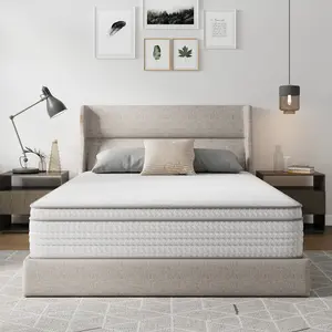 Hybrid Mattress Fiberglass-Free Full/Queen/King  -6/8/10/12/14 Inch-Perfect Balance of Softness & Firmness: High-Quality Mattress for All Sleepers & Body Alignment-Motion Isolation Mattress.Holiday Haul