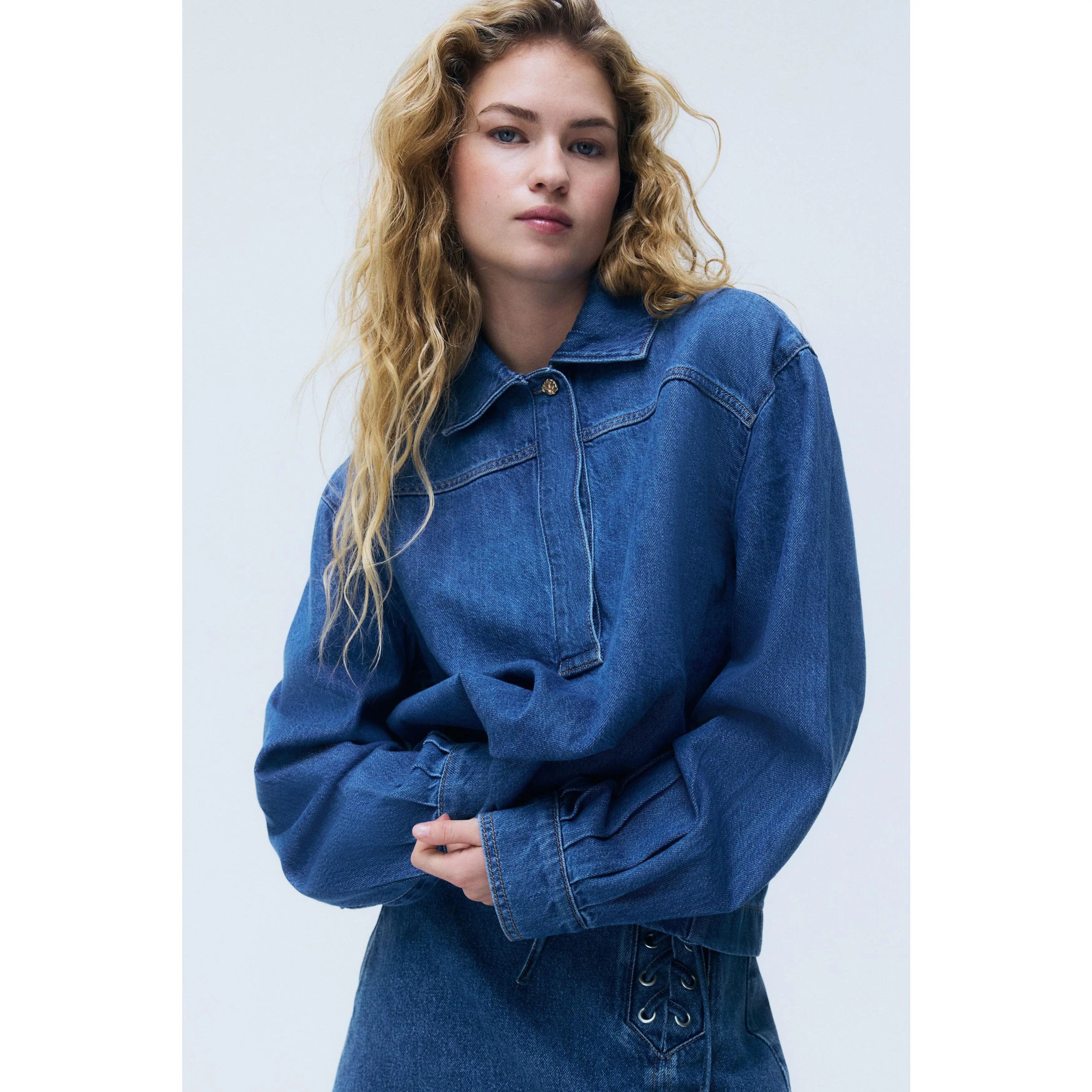 H&M Denim popover shirt