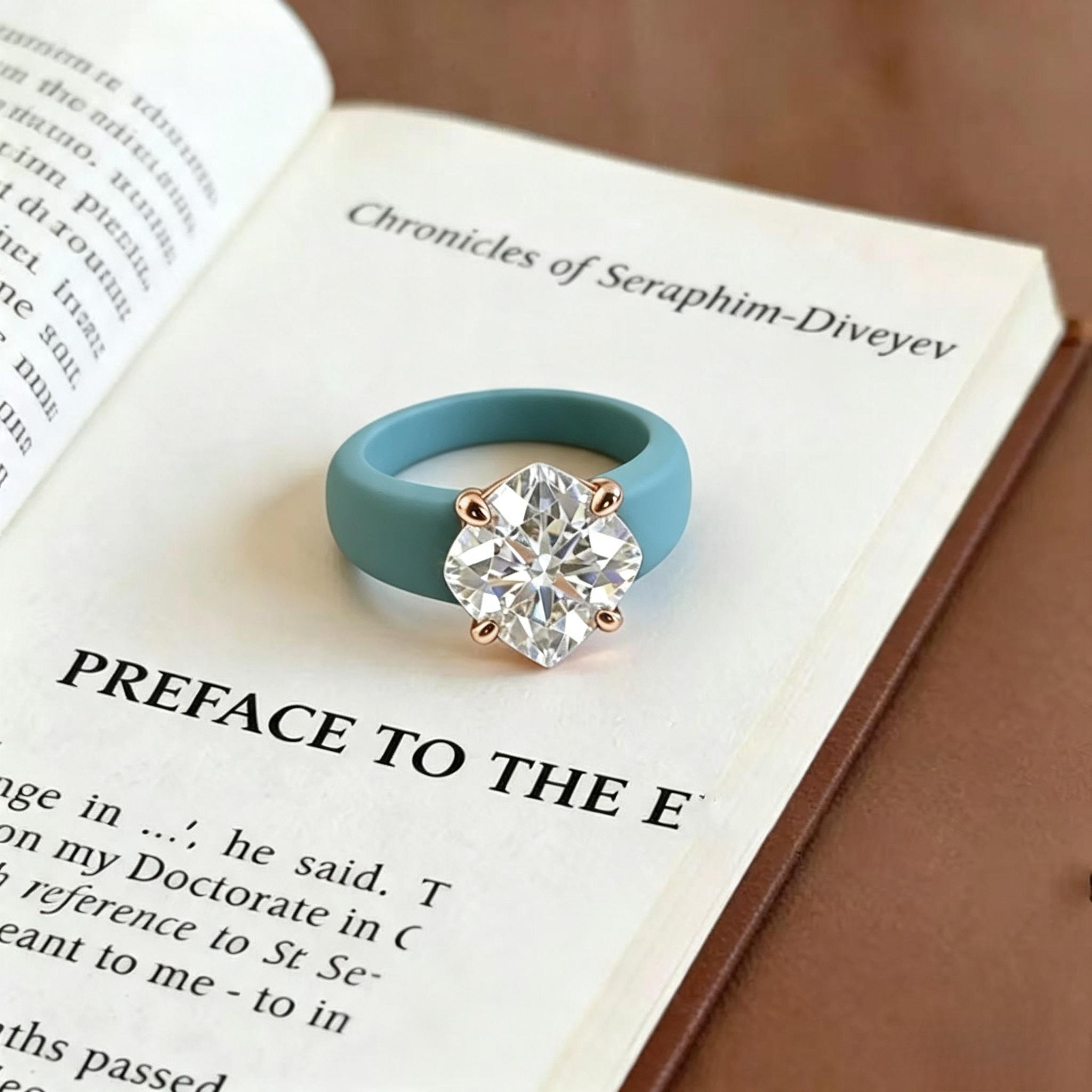 Women's Luxury Square Crystal Silicone Ring - Soft Band Ring with Sparkling Gem, Minimalist Costume Jewelry Accessory