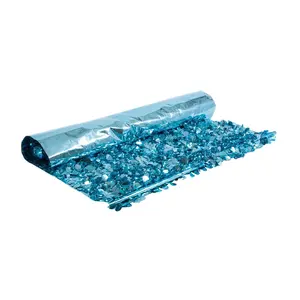 15 Ft. Turquoise Metallic Floral Sheeting Backdrop