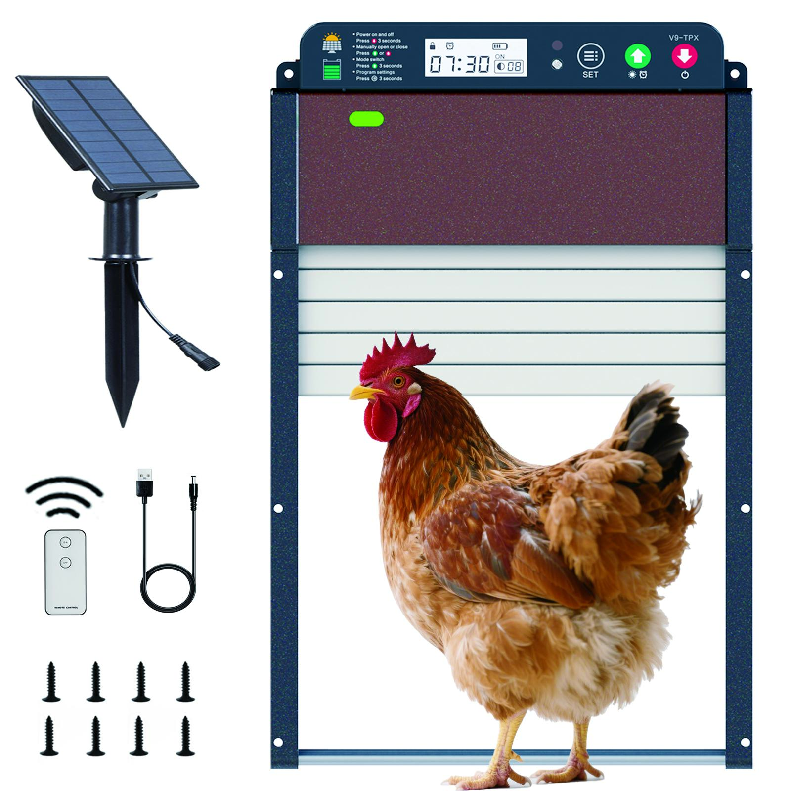 Automatic chicken coop door with solar& timer &light sensor  display picture 1
