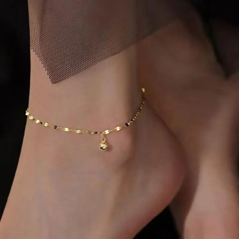 Fashionable Metal Chain Adjustable Anklet, Simple Round Bead Decor Anklet for Women & Girls for Party, Everyday Accessories, Fashionable Accessory, Trendy All-match Jewelry, Jewellery for Birthday Gift