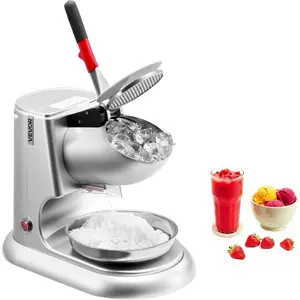 VEVOR Ice Crusher Machine, 220lbs Per Hour Electric 4 Blades Snow Cone Maker, Stainless Steel Shaved Ice Machine with Bowl and Cover, 300W 1400RPM Ice - Shaver for Home and Commercial Use, BlueVEVOR Super Brand Day
