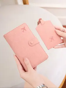 2-Piece Passport Holder Set & Luggage Tag, Stylish PU Leather Travel Wallet Organizer, Essential Travel Accessories for Documents