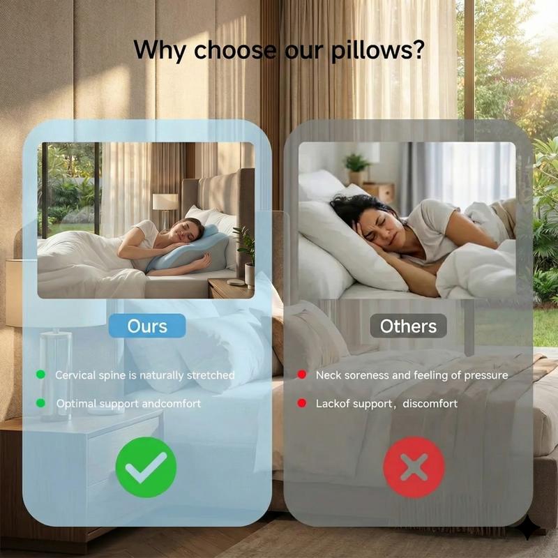 Memory Foam Pillow, Ergonomic Design, Versatile Used， for Neck, Back and Leg Support, Suitable for Face-Down Reading , Soft and Comfortable Fabric, Multi-Purpose, Removable, SleepingPillow Home, Sofa,Living Room,Bed,Valentine's Day