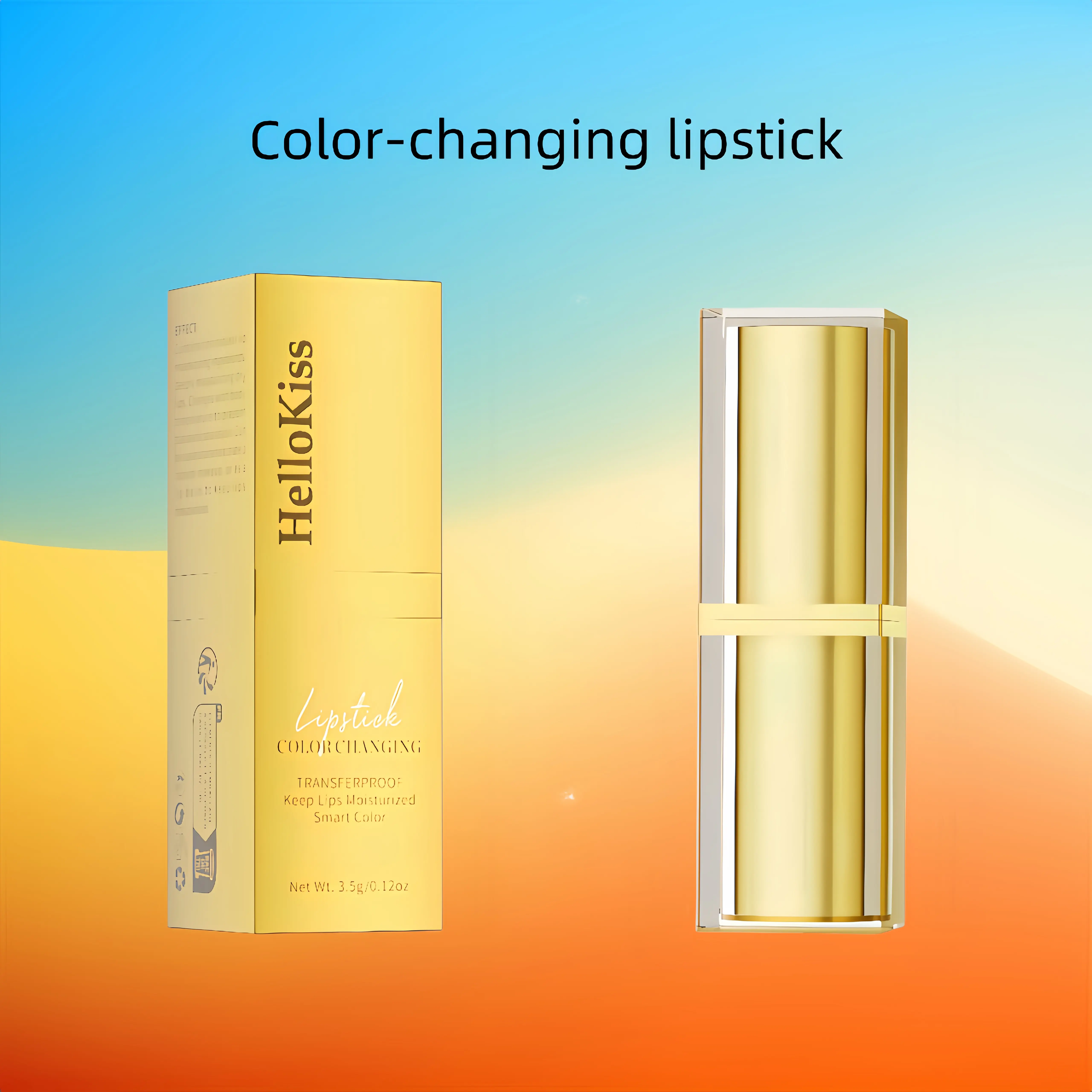 Gold Foil Color-Changing Lipstick, Lightweight Cosmetic for Sensitive Lips - Moisturizes, Hydrates to Keep Lips Soft, Smooth, Full All Day, Moisturizer, Gentle, Gloss, Lip Care, Shimmer