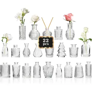Bud vases in bulk 22 clear glass small vases flower vase bulk for centerpiece table wedding decorations home decor partytransparent