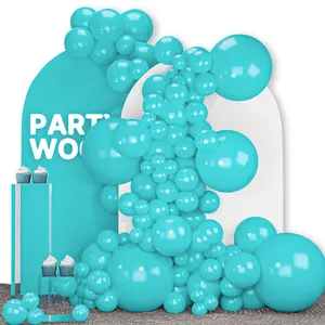 PartyWoo Teal Balloons 100pcs Different Sizes Pack of 18 12 10 5 Inch Turquoise Dark Teal Balloon Arch Kit for Baby Shower Gender Reveal Graduation Mermaid Birthday Pool Party Decorations Blue-Y69