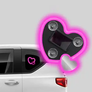 Solar Heart Light for Car, Car Decorative Light, LED Ambient Light, Solar-Powered Heart-Shaped Neon Light, Romantic Gift for Holidays & Anniversaries