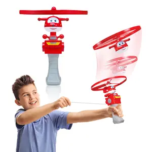 Super Wings Flying Toys, Jett Flying Toys for Kids Ages 3-5 4-8, Fun Outdoor Flying Disc Launcher Toys, Airplane Outside Flying Toys for Kids Boys Girls 3 4 5 6 7 8 Year Old