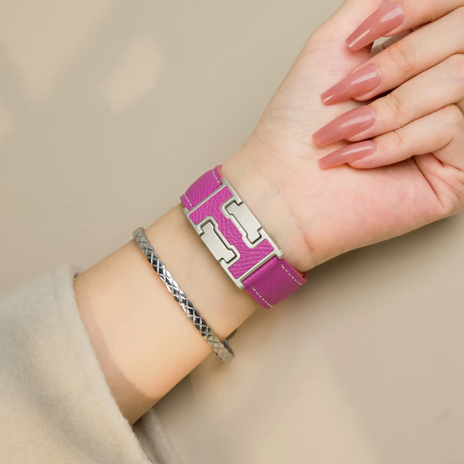 Magnolia Pink Band+Silver Buckle