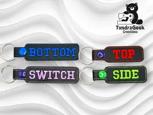 Position Tag Embroidered Snap Tab Keychains