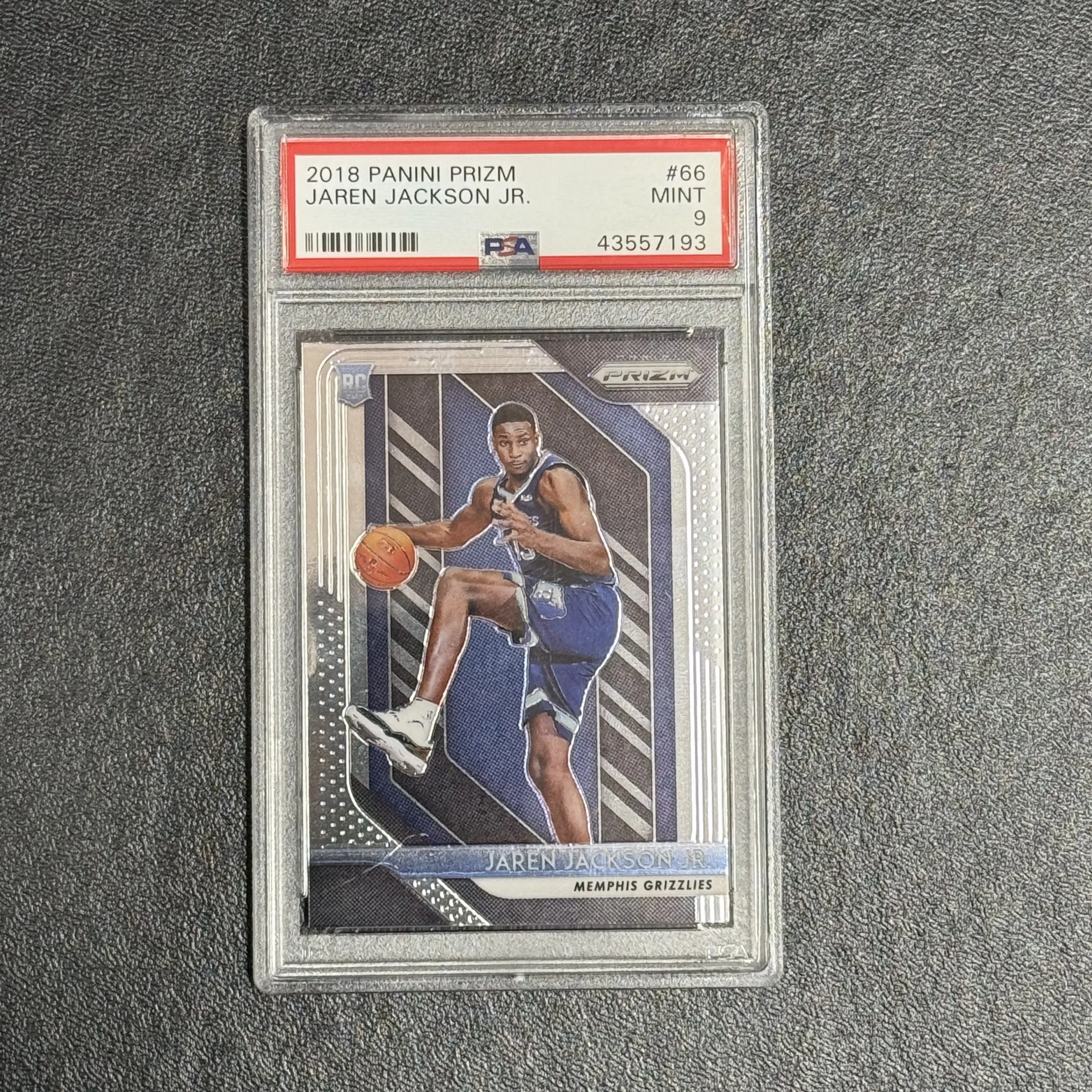 2018 Panini Prizm #66 Jaren Jackson JR. Signed Card PSA 9 Memphis Grizzlies