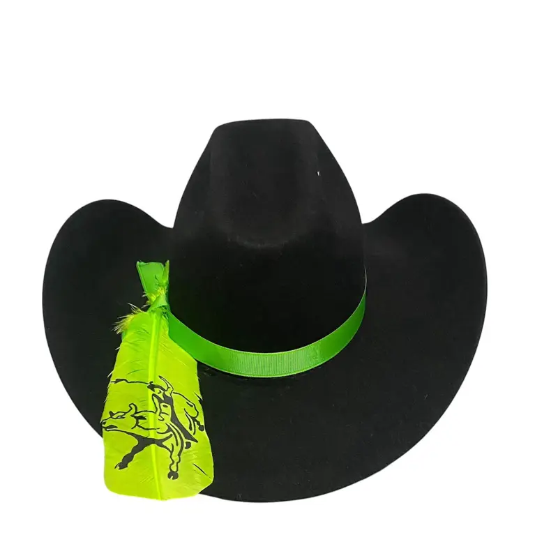Custom Neon Green Bull Riding Feather Custom Neon Green Bull Riding Feather
