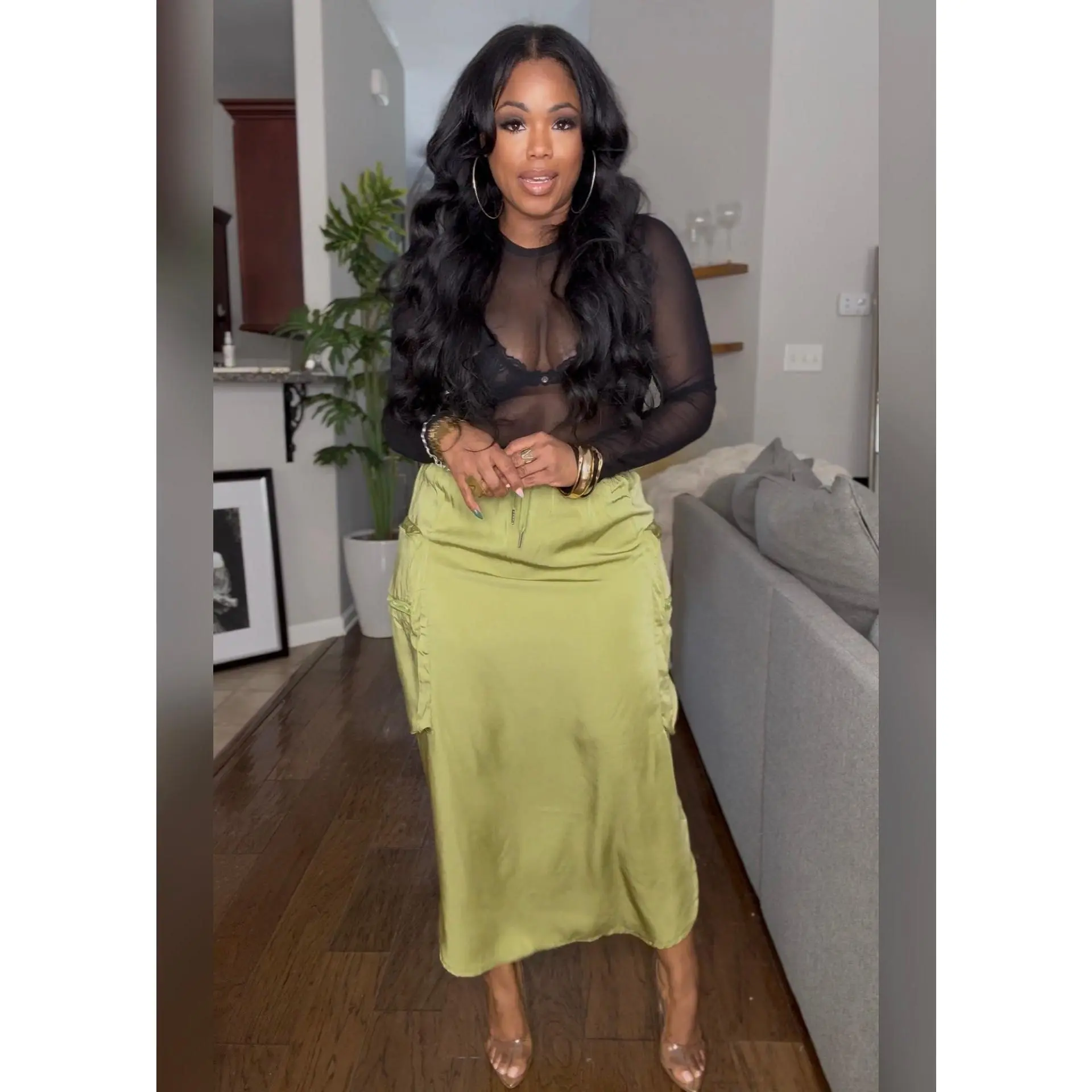 Carra | Cargo Skirt {Lime} PLEASE SEE DESCRIPTION