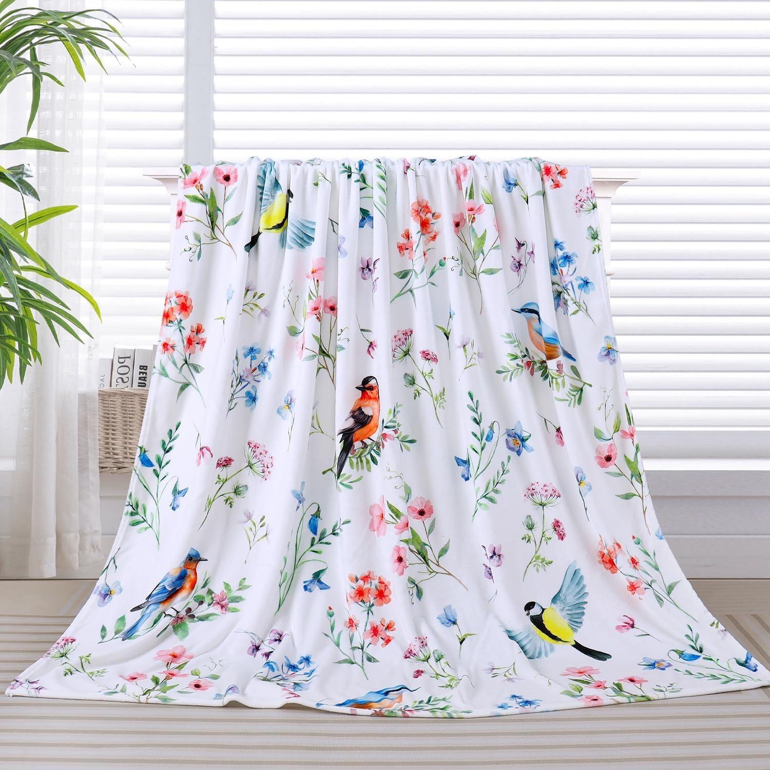 Floral Blanket Vintage Flowers Blankets Butterfly Wildflowers Throw Blanket Soft Cozy Flannel Fleece Throw Blanket Colorful Daisy Plants Bed Blanket for Couch Sofa, 50"×60" Floral Blanket Vintage Flowers Blankets Butterfly Wildflowers Throw Blanket Soft Cozy Flannel Fleece Throw Blanket Colorful Daisy Plants Bed Blanket for Couch Sofa, 50"×60"