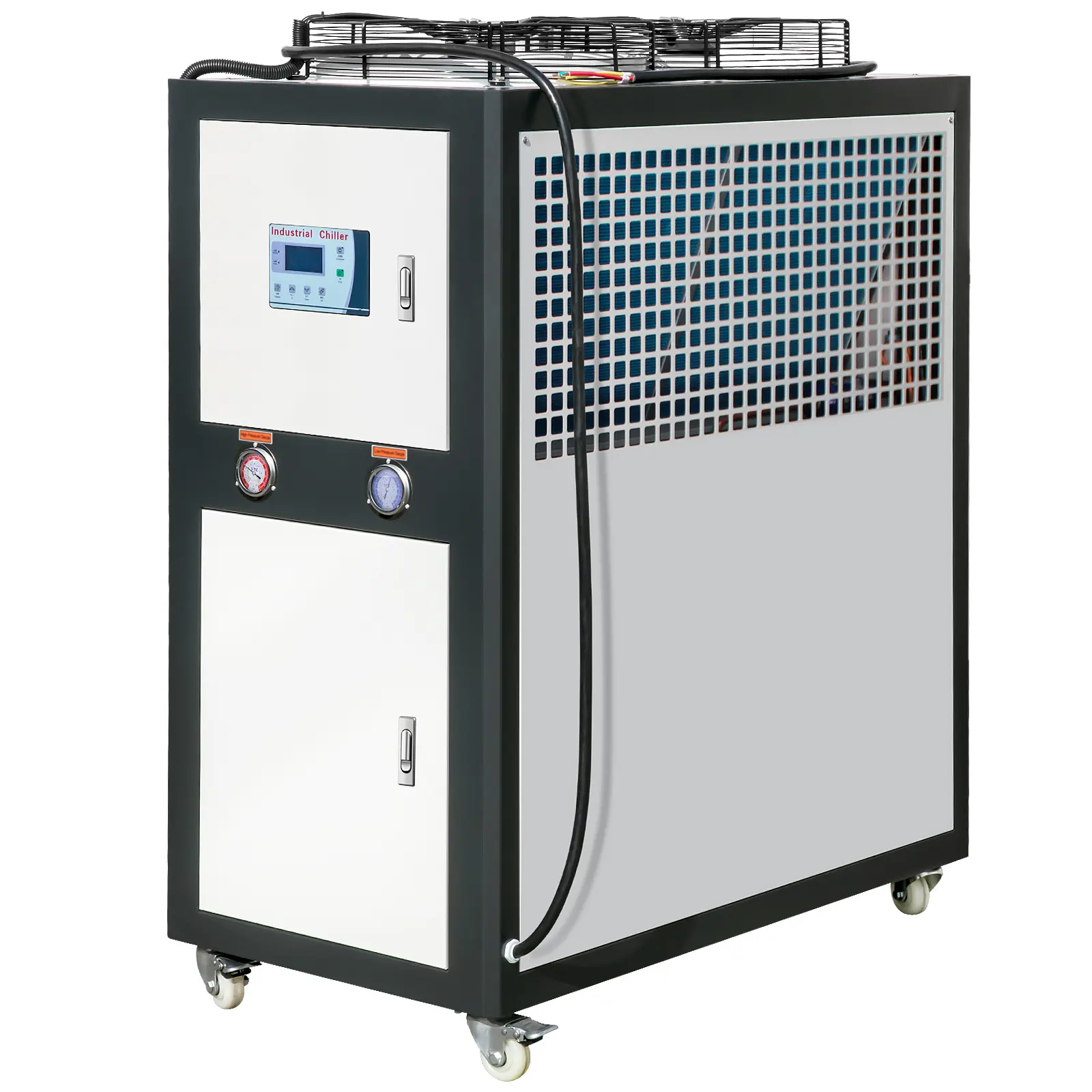 【summerfinds】VEVOR Industrial Water Chiller, 6HP 16 Gal Air-Cooled Industrial Water Chiller, 15,100 Kcal/h Cooling Capacity with Finned Condenser Micro-Computer Control 60L Water Tank, for Cooling Water