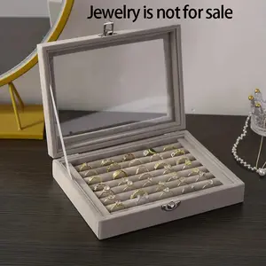 Fashion Transparent Lid Jewelry Storage Box, Large Capacity Necklace Earring Ring Holder, Jewellery Organizer Container, Jewelry Storage Unit