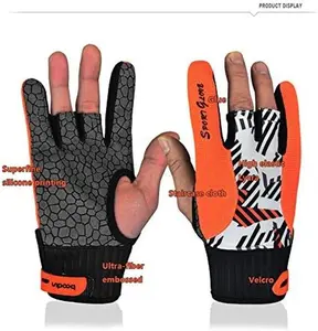 Professional Anti-Skid Bowling Gloves Comfortable Bowling Accessories Semi-Finger Instruments Sports Gloves Mittens for Bowling