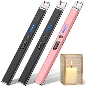 🔥 3 Pack Electric Arc Lighter| USB Rechargeable Windproof Flameless Lighters (2 Black + 1 Rose Gold)✨ Kitchen Bbq