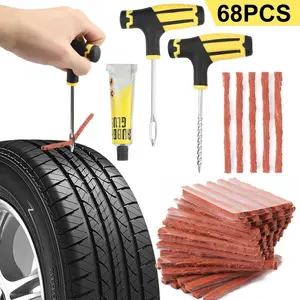 68Pc Tire Repair Kit DIY Flat Tire Repair Car Truck Motorcycle Home Plug Patch