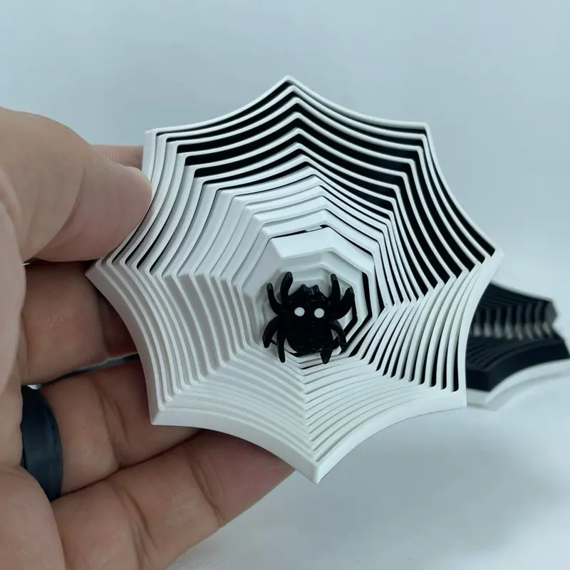 Halloween Spider Web Fidget | Double Sided Ghost & Spider Stress Relief Sensory Fidget | Black & White Halloween Desk Decor