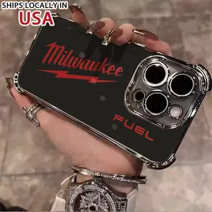 Black MilwaukeeiPhone15 Fuel Resistant Phone Case Suitable for iPhone 16/15/14/13/12/11 Xs Pro Max Plus electroplated anti drop soft case phone case C092 Protector Screen Protector milwaukee tool black box Protection Smartphone