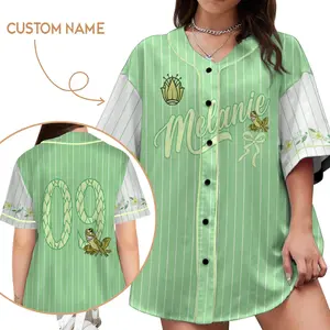 Custom Name The Princess And The Frog Baseball Jersey    Coquette Bow Tiana Princess Shirt    Family Trip Matching